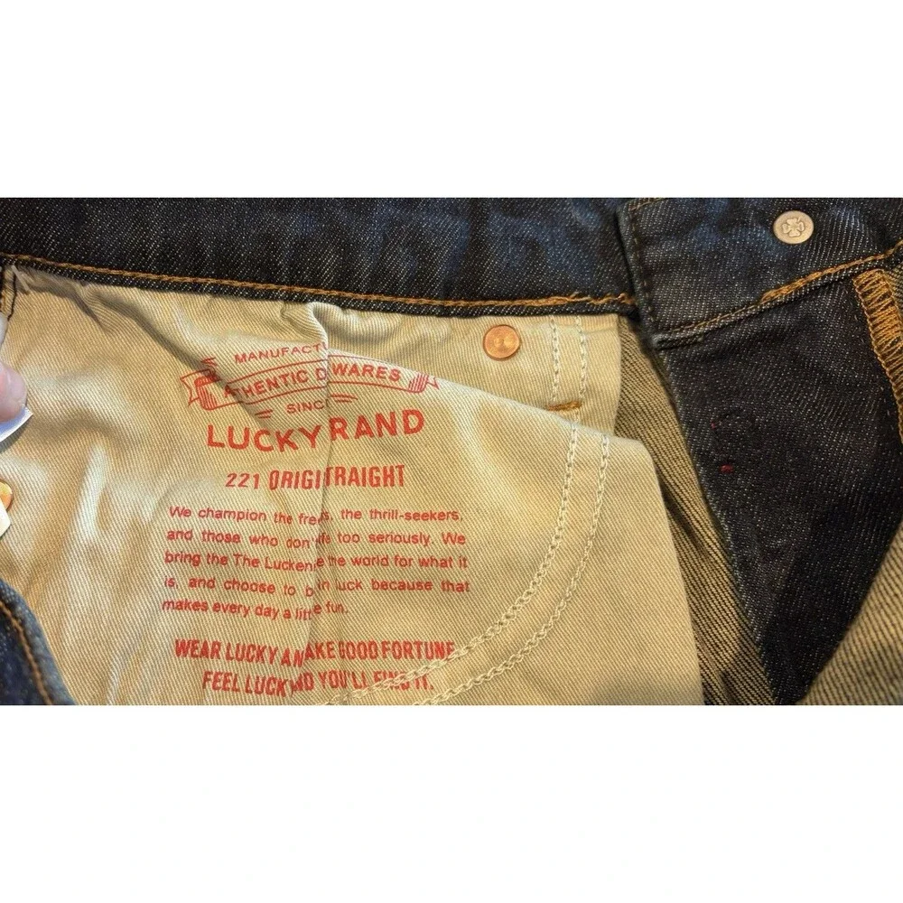 Lucky Brand Mens 221 Straight Jeans 33x31.5 Dark Wash Barite western rodeo